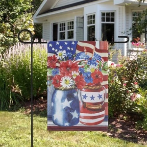 Northlight Patriotic Americana Floral Bouquet Outdoor Garden Flag 12.5" x 18" - Picture 1 of 6
