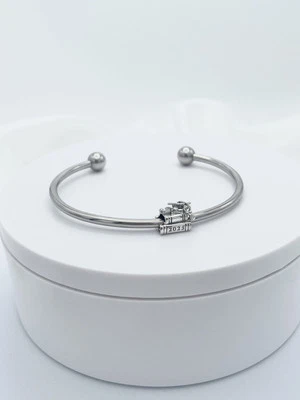 Linx Stainless Steel Bangle with Class Of 2025 Graduation Charm - Image 1 of 4