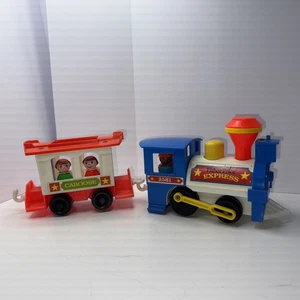 Vintage Little People Fisher Price EXPRESS #2581 Train, Caboose & People - Picture 1 of 8