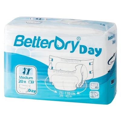 BetterDry Day Adult Diapers w/ Plastic Backing - Image 1 of 4