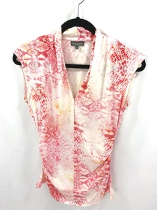 Vince Camuto Blouse Tank Top SZ M Women's Red Orange Sleeveless V Neck - Picture 1 of 6