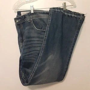 TK AXEL Slim Boot Adult Mens 38x30 Distressed Blue Jeans Denim - Picture 1 of 16