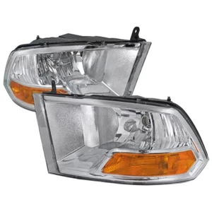 For 09-18 Dodge RAM 1500/2500/3500 Chrome Halogen Headlight Dual Turn Signal - Picture 1 of 3