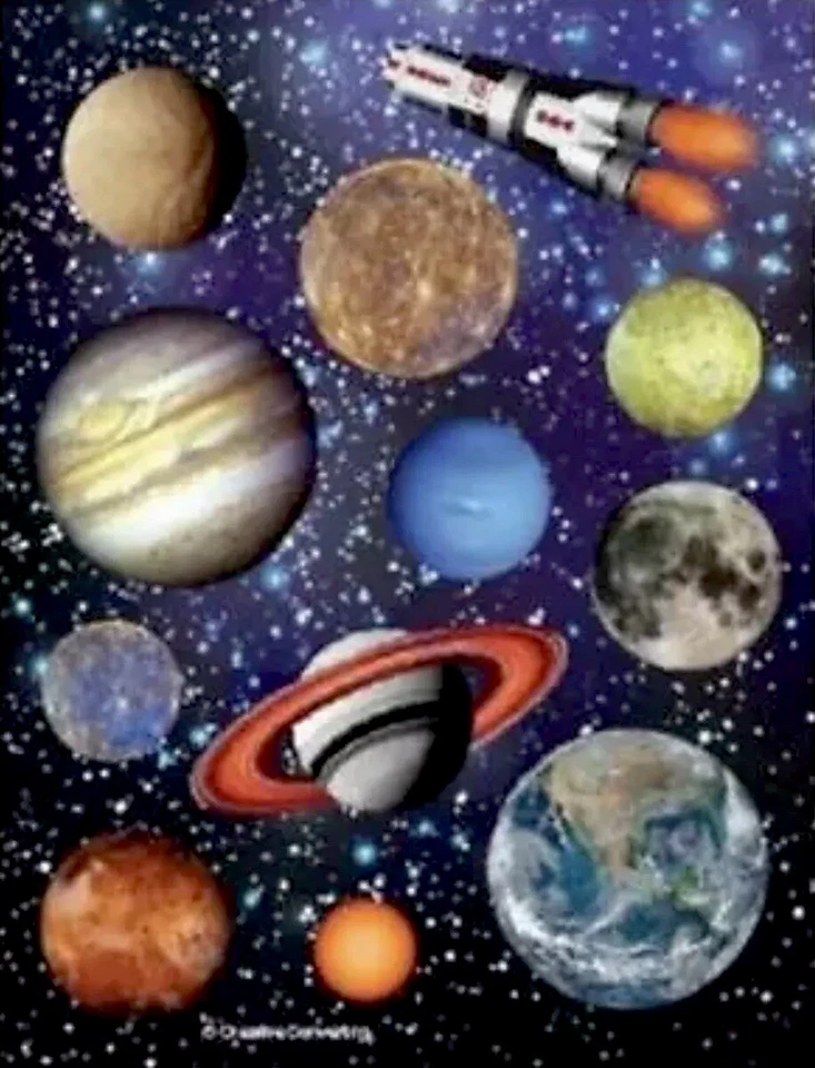 Space Blast Value Stickers 4 Per Pack Solar System Spaceship Party Favors - Image 1 of 1