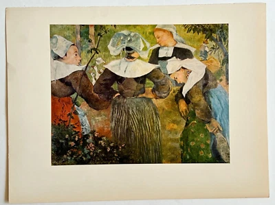 1954 Tipped In Art Print "Breton Peasant Women" By Paul Gauguin - Image 1 of 2