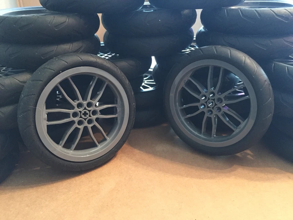 Lego 2 Street Bike Wheels 88517c01 42036 8051 7158 9449 FLL Robotics EV3  - Image 1 of 1