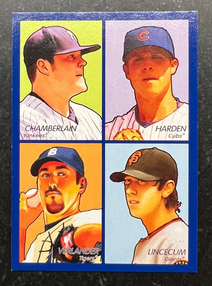2009 Upper Deck Goudey 4-in-1 Blue Verlander Lincecum #60 - Image 1 of 2