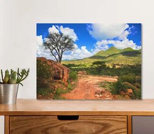 Dirt Road & Mountains 5mm thick Plastic Poster Ready to Hang 60x45cm - Picture 1 of 3
