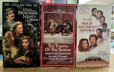 The Taming Of The shrew, A Midsummer Night’s Dream, Much Ado About Nothing VHS Foto 1 de 4