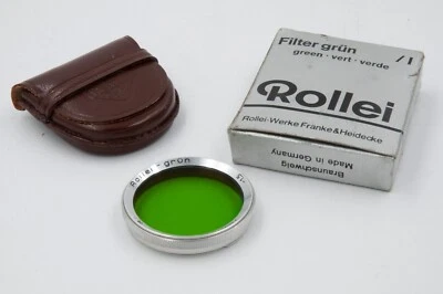 MINT Rollei Grün Green Bay 1 Filter w/Leather Case & Original Box - Image 1 of 3
