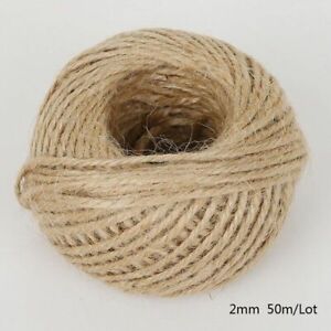 2mm 50m Rope Natural Jute Wrapping Cords Thread Twine Burlap String Hemp Rope 