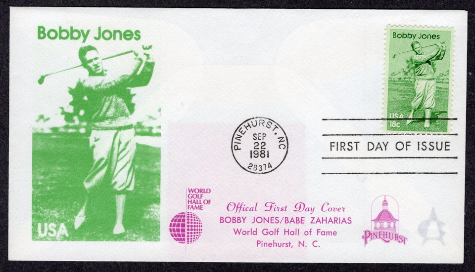 1981 Golf Legend Bobby Jones (Scott 1933) - Andrews Cachet FDC NX947 - Image 1 of 1