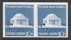 IMPERFORATE Scott #1520b, 10c 1973 Flag Coil Jeff. Memorial, Mint NH, Cat $30.00 - Picture 1 of 1