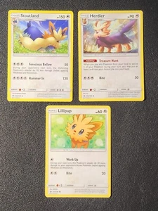 Stoutland 105/149, Herdier 104/149, Lillipup 103/149 Pokemon Sun & Moon LP/NM - Picture 1 of 2