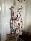 Beautiful Off The Shoulder Floral Oasis Dress Size 16 Ideal for Goodwood Revival