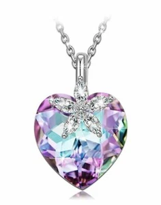 NINASUN Mother's Day Gifts for Her Bauhinia Blossom Sterling Silver Heart Pendan - Picture 1 of 6