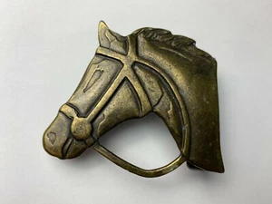 Hebilla de cinturón usada temática coleccionable 2,5 pulgadas cabeza de caballo color cobre  - Imagen 1 de 2