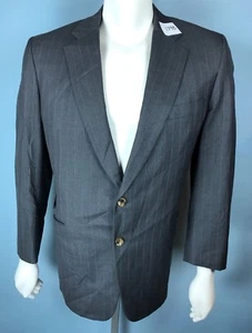 Mens Paul Stuart Blazer Sz 43 = 37R Super 130’s Light Gray Cyan Striped Cashmere - Picture 1 of 12