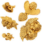  5 Pcs Adorable Angel Charm Flatback Golden Background Phone Shell Charms Photo