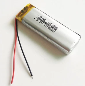 Batteria ricaricabile ai polimeri LiPo 3,7 V 1100 mAh per cuffie DVD GPS MP3 802060 - Foto 1 di 6