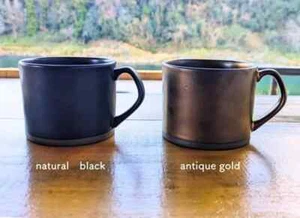 Mino yaki ware Japanese pottery Cup 340ml natural black / antique gold - Picture 1 of 8