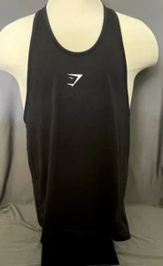 Camiseta sin mangas Gymshark para hombre talla grande muscular negra brazo caído cuello redondo - Imagen 1 de 11