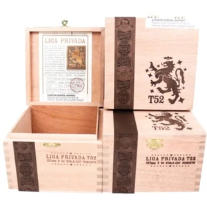 Lot of 3 Liga Privada Stalk-Cut Robusto T52 Wooden Cigar Box 6" x 6" x 4.25" - Bild 1 von 10