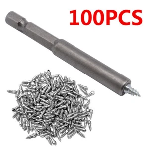 100Stk. 9mm Auto Anti-Rutsch-Schraube Stud Rad Reifen Schnee Reifen Spikes - Bild 1 von 11