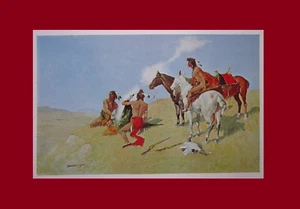 Frederic Remington the Indian Smoke Signal 1905 West America 11x9" Art Print - Picture 1 of 5