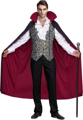 SpooktacularCreations Medieval Scary Vampire Costume Adult Men with Vampire Cape - Image 1 of 4
