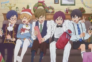 poster promo Free Iwatobi Swim Club Yowamushi Pedal anime Makoto Rin Hazuki Rei - Picture 1 of 2