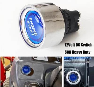 Interruptor de arranque del motor iluminado para automóvil Botón pulsador Interruptor de encendido y apagado Foto 1 de 4