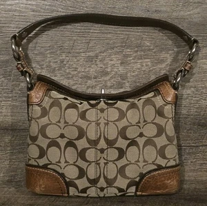Coach Signature braune Canvas & Leder Tasche Handtasche 9" x 7" 0771-10980... kostenloser Versand! - Bild 1 von 8