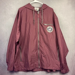 Bubba Gump Windbreaker Jacket Men's XXL Maroon Hooded Shrimp Co Forrest Gump - Picture 1 of 11
