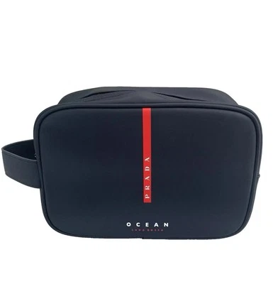 Prada Luna Rossa Ocean Pouch Dark Navy Blue Travel Toiletry Bag with Dust Bag - Image 1 of 4