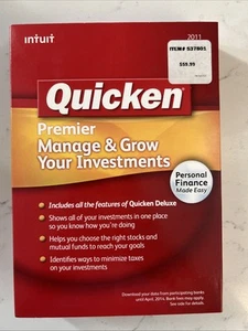 Quicken Premier Manage And Grow Your Investments 2011 - Afbeelding 1 van 3