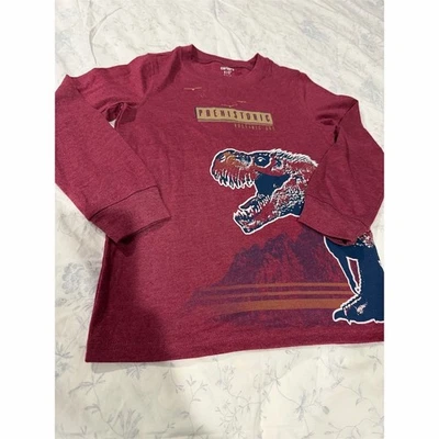 Carter's Kids Dinosaur T-Rex Long Sleeve Tee Red Size 6 Casual - Image 1 of 3
