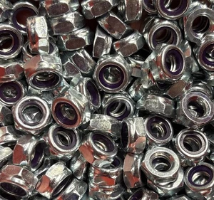 Steel Nylon Insert Locknuts- 5/16"-18 Thin Height- Zinc Silver- Lot of 100 - Picture 1 of 1