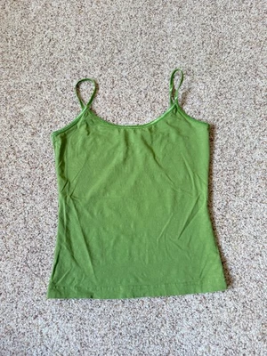 Womens Cute Y2K 2000s Angels Green Cami Slimming Tank Top Sz M Slim - Image 1 of 4
