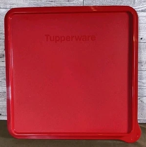 Tapa de repuesto vintage Tupperware cuadrada roja #5353B - Imagen 1 de 3