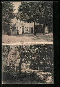 Schenefeld, Gasthof zur Friedenseiche, Gartenpartie, Ansichtskarte  - Picture 1 of 2