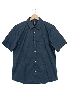 VOLCOM Camicia Casual Uomo Blu Logo Cotone (INT XL) - Foto 1 di 4