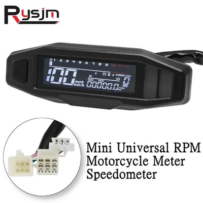 Mini Universal RPM Moto Medidor Tacómetro LCD Digital Velocímetro Odómetro Foto 1 de 4