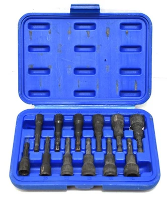 Juego de enchufes de brocas hexagonales de 6 puntos Neiko unidad de 1/4 pulgada 1/4 - 9/16 y 8 mm - 14 mm 12 piezas Foto 1 de 4