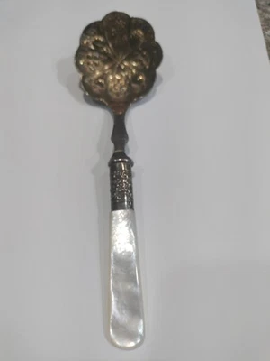 Birks Victorian -era Silver Plated Spoon.  Mother Of Pearl handle - Image 1 of 4