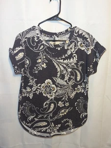 Camisa Floral Mujer Cupio Gris Paisley Talla Pequeña Manga Corta  - Imagen 1 de 10