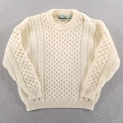 Suéter Aran Crafts *DEFECTOS* Mujer Medio Crema Lana Merino Tejido con Cable Irlanda Foto 1 de 4