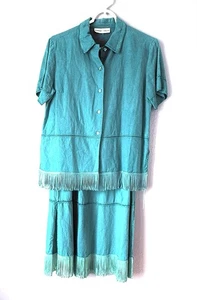 Robert Louis New York Rock Bluse Set Vintage Stickerei und Fransen Small Boho - Bild 1 von 20