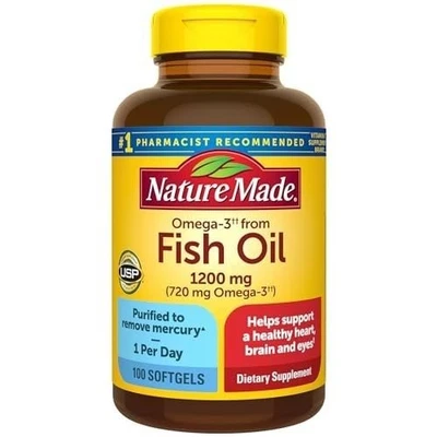 Nature Made Fish Oil Omega 3 Supplements, Omega 3 Fish Oil as Ethyl Esters... - Image 1 of 4