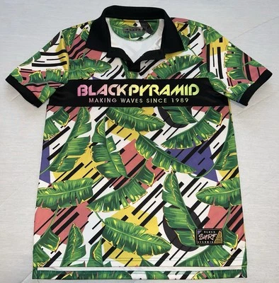 Black Pyramid, Black Surf Pyramid Polo, Adult Size S, Tropical Print - Image 1 of 4